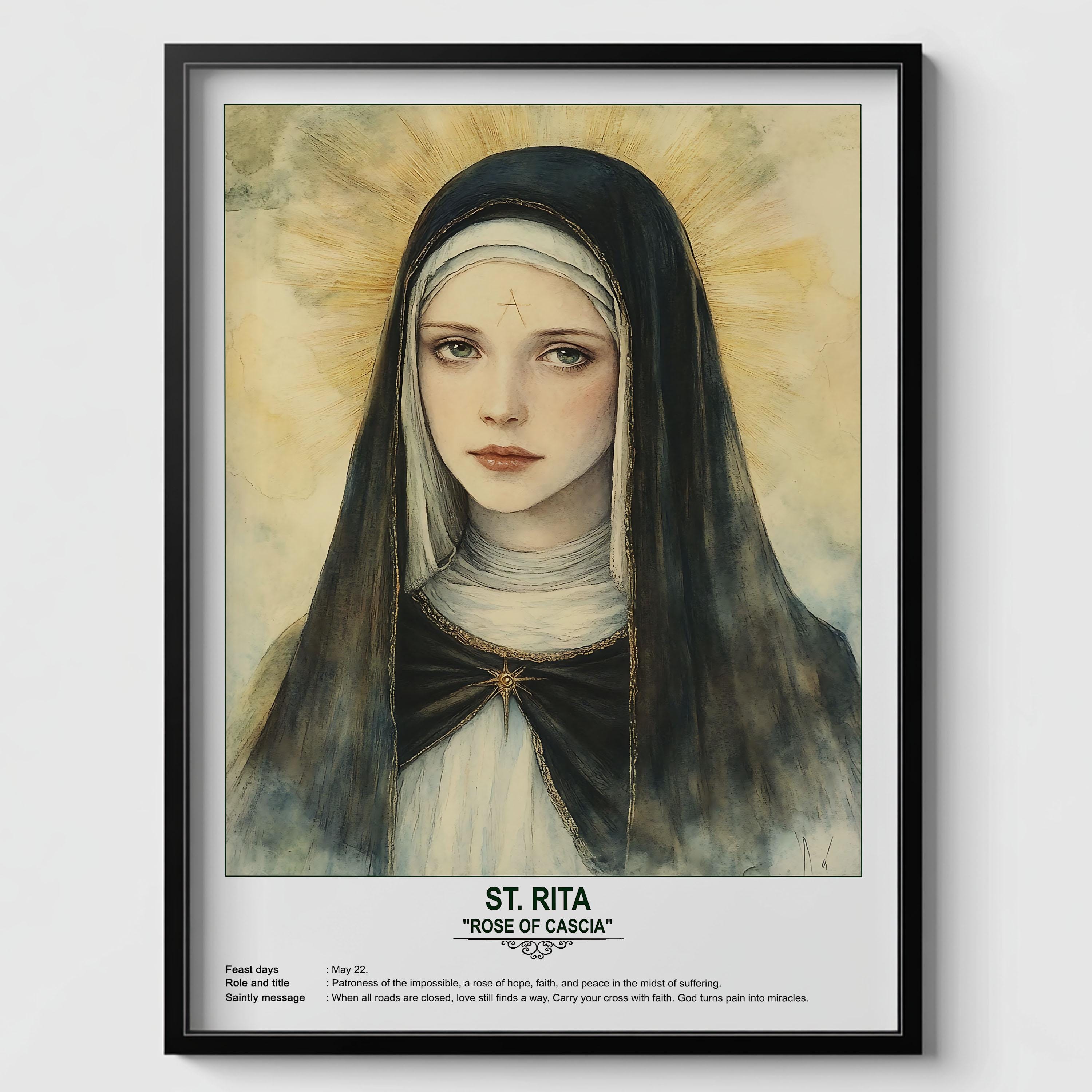 St. Rita, Sacred Art, Religious Wall Art for Families, Patron Saint ...