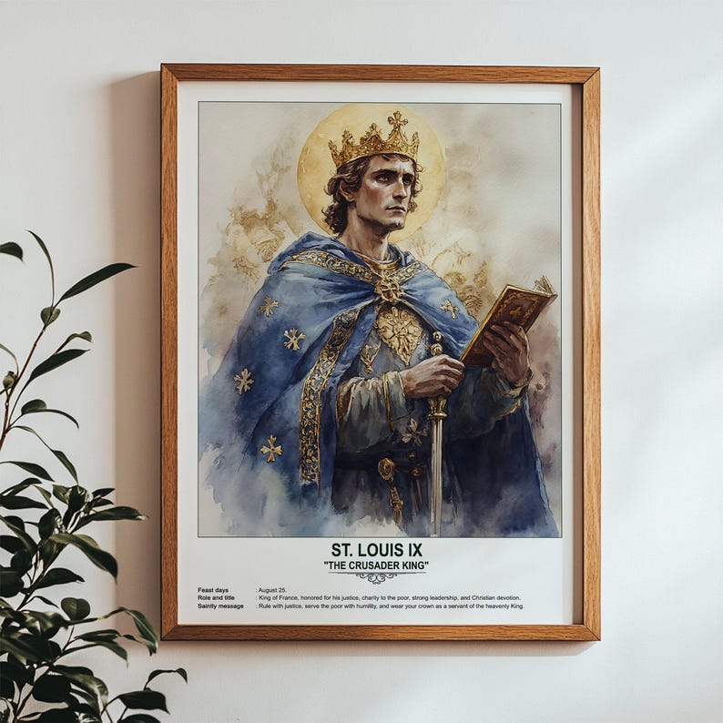 St. Louis IX, Sacred Art, Religious Wall Art for Families, Patron Saint ...
