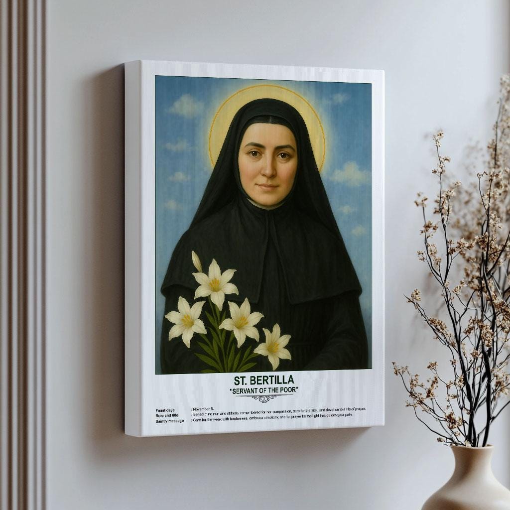 St. Bertilla, Sacred Art, Religious Wall Art for Families, Patron Saint ...