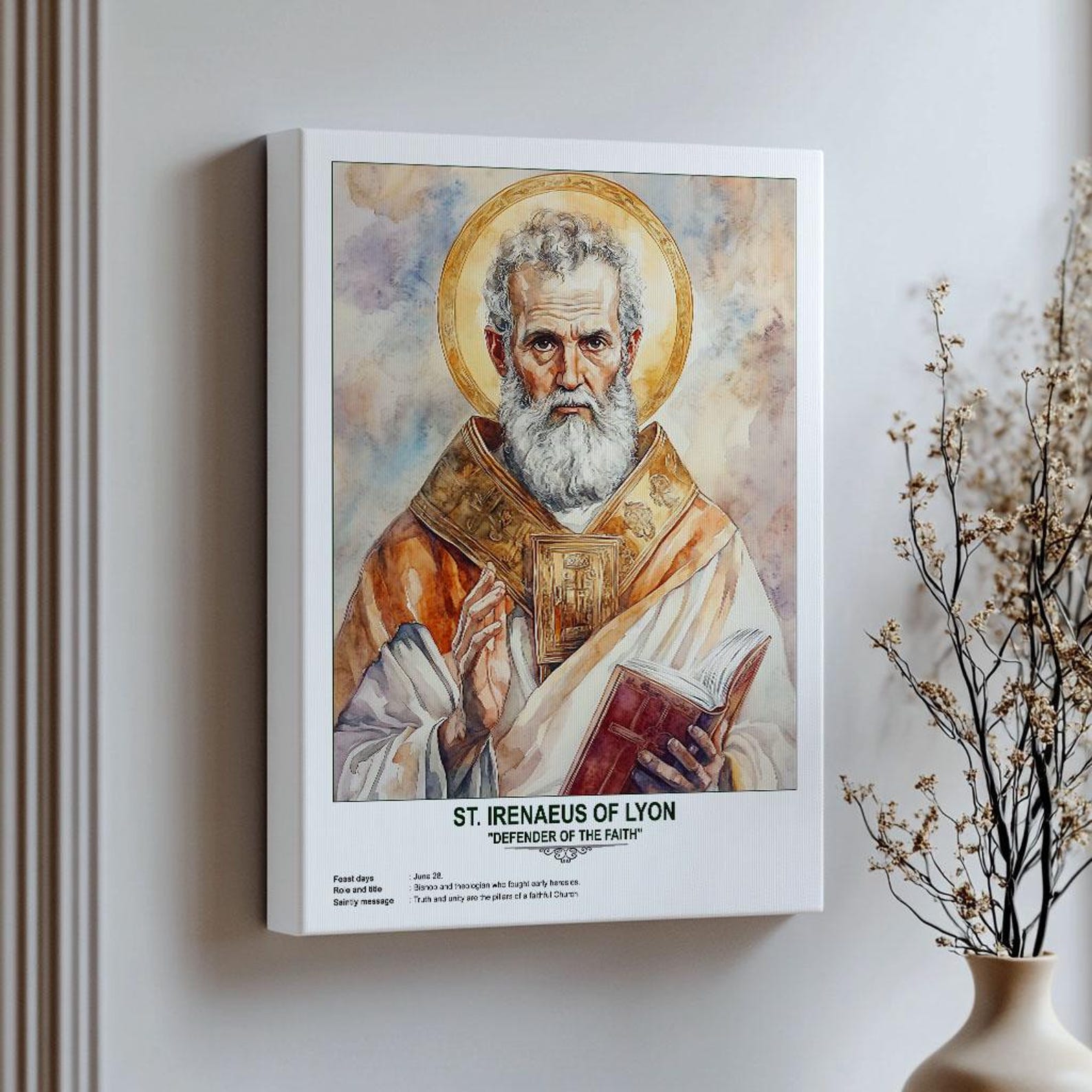 St. Irenaeus of Lyon, Sacred Art, Religious Wall Art for Families ...