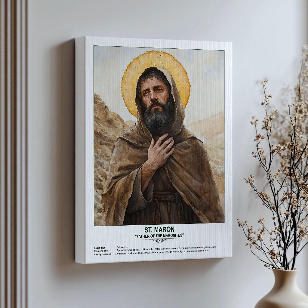 St. Maron, Sacred Art, Religious Wall Art for Families, Patron Saint ...