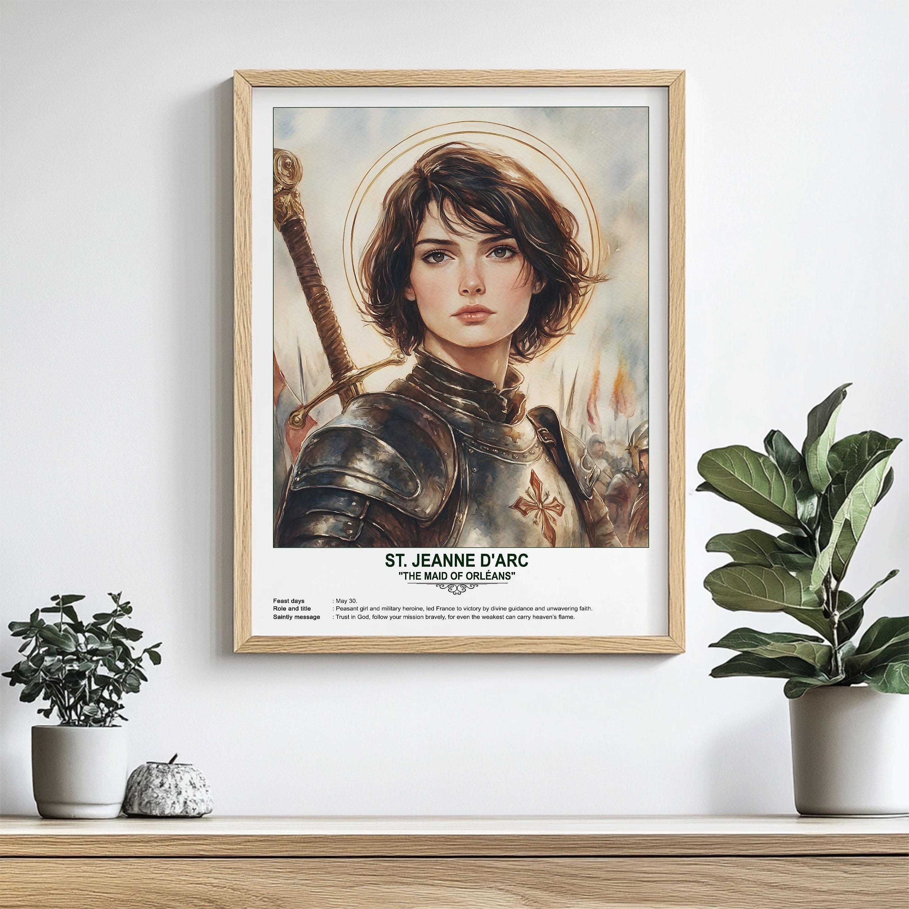 St. Jeanne D'arc, Sacred Art, Religious Wall Art for Families, Patron ...