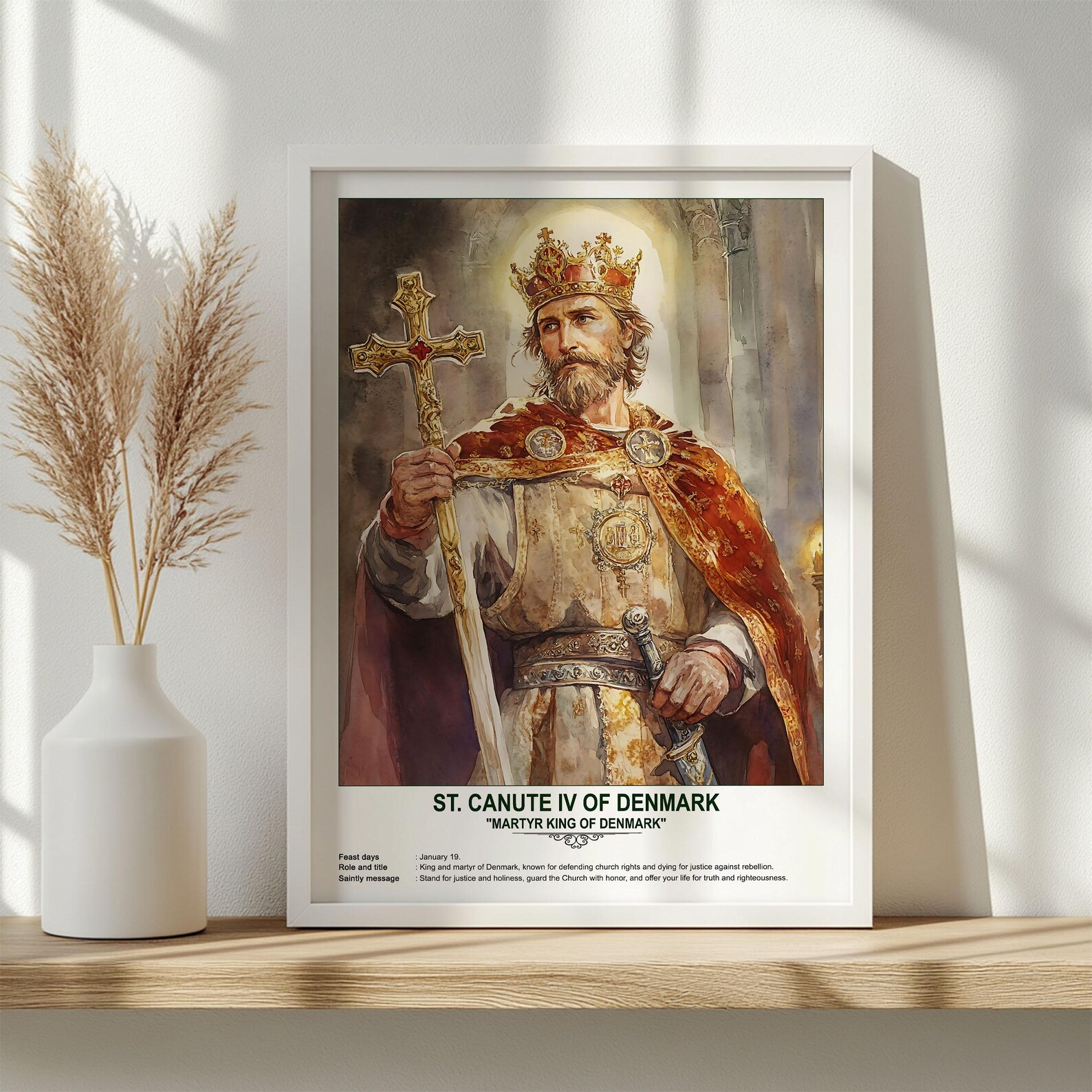 St. Canute IV of Denmark, Sacred Art, Religious Wall Art for Families ...