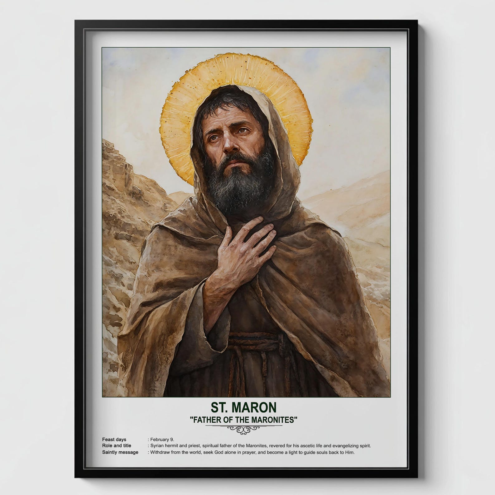 St. Maron, Sacred Art, Religious Wall Art for Families, Patron Saint ...