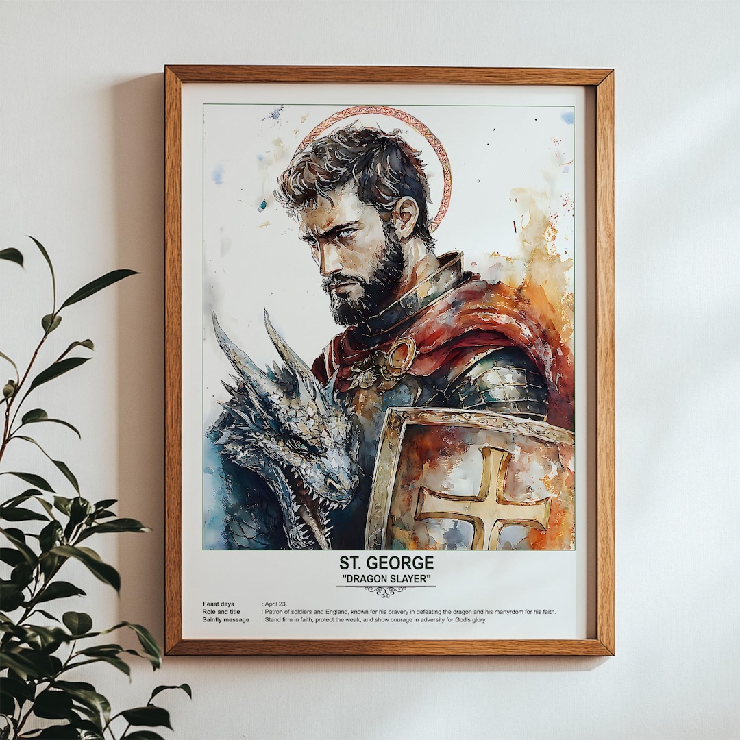 St. George, Sacred Art, Religious Wall Art for Families, Patron Saint ...