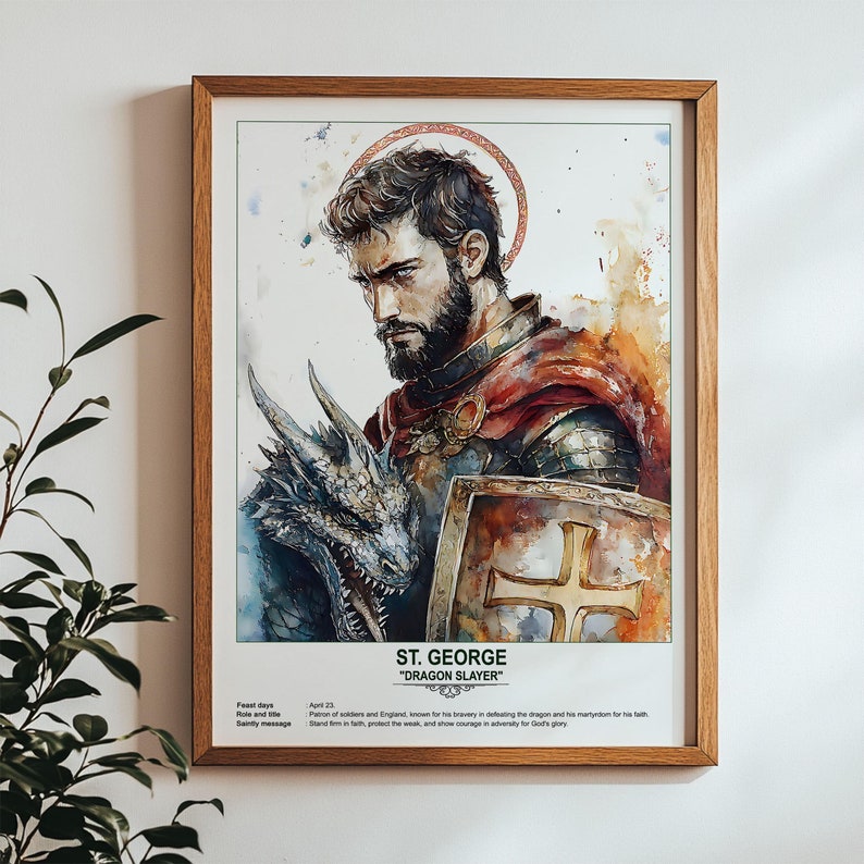 St. George, Sacred Art, Religious Wall Art for Families, Patron Saint ...