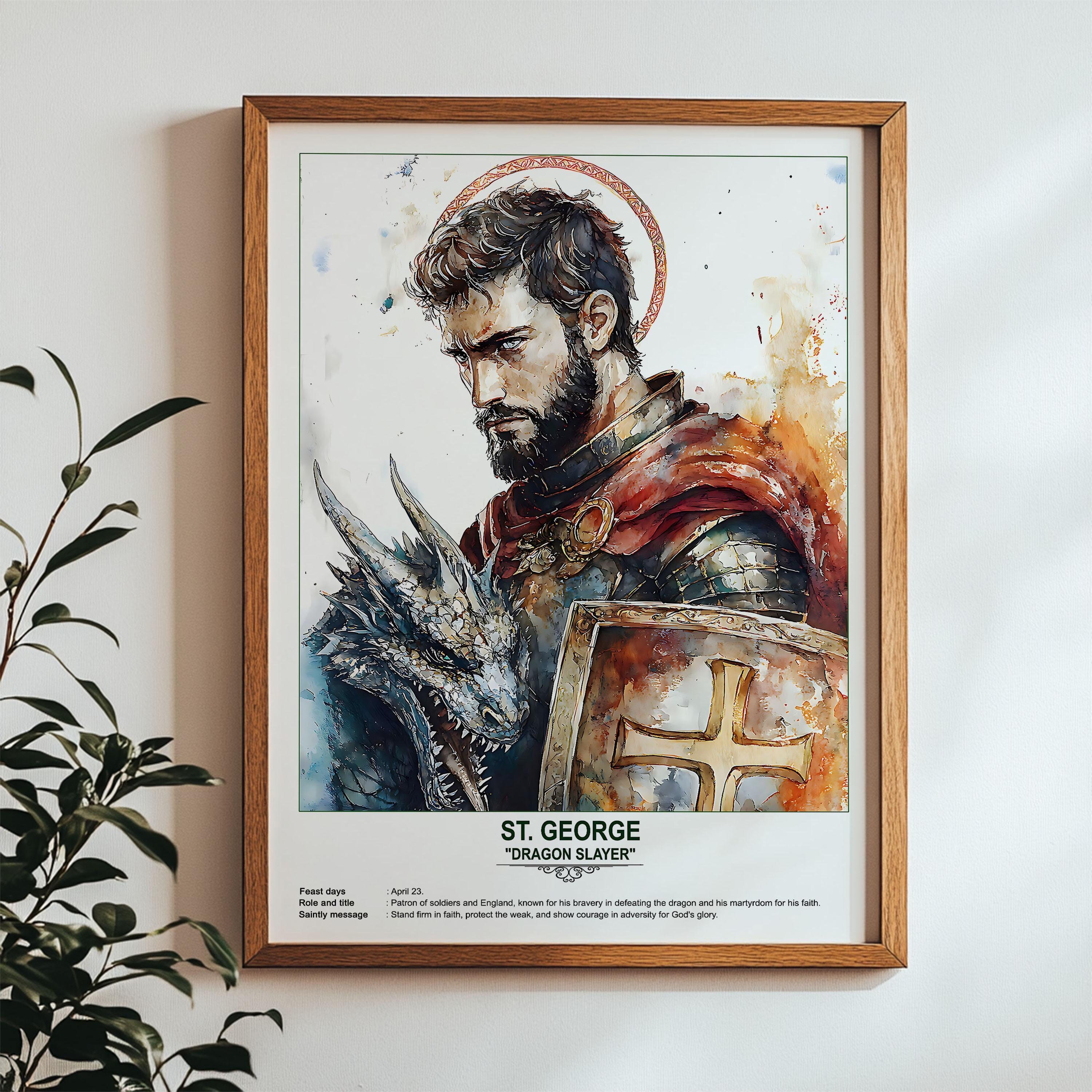 St. George, Sacred Art, Religious Wall Art for Families, Patron Saint ...
