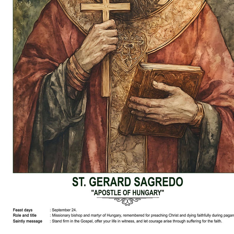 St. Gerard Sagredo, Sacred Art, Religious Wall Art for Families, Patron ...