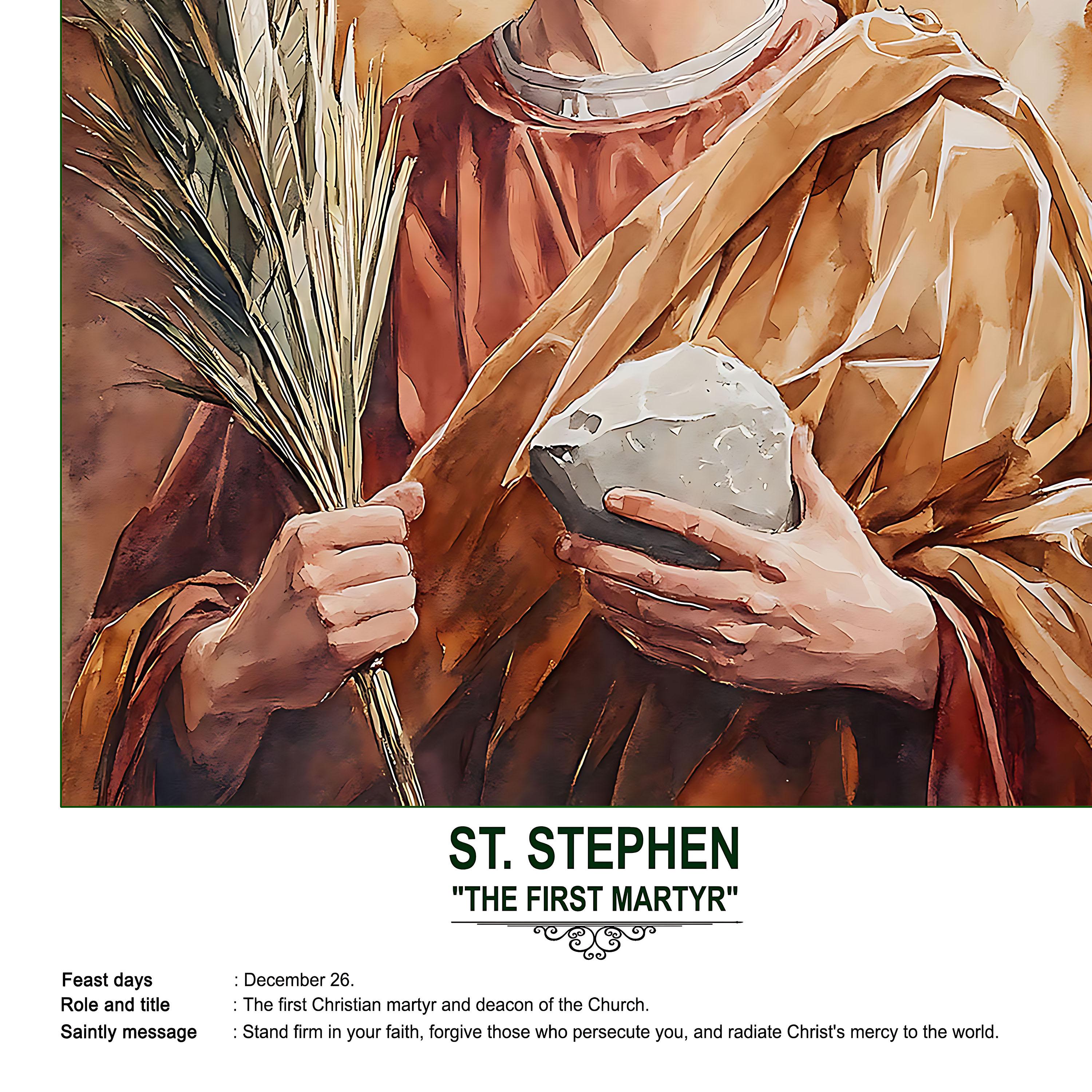 St. Stephen, Sacred Art, Religious Wall Art for Families, Patron Saint ...