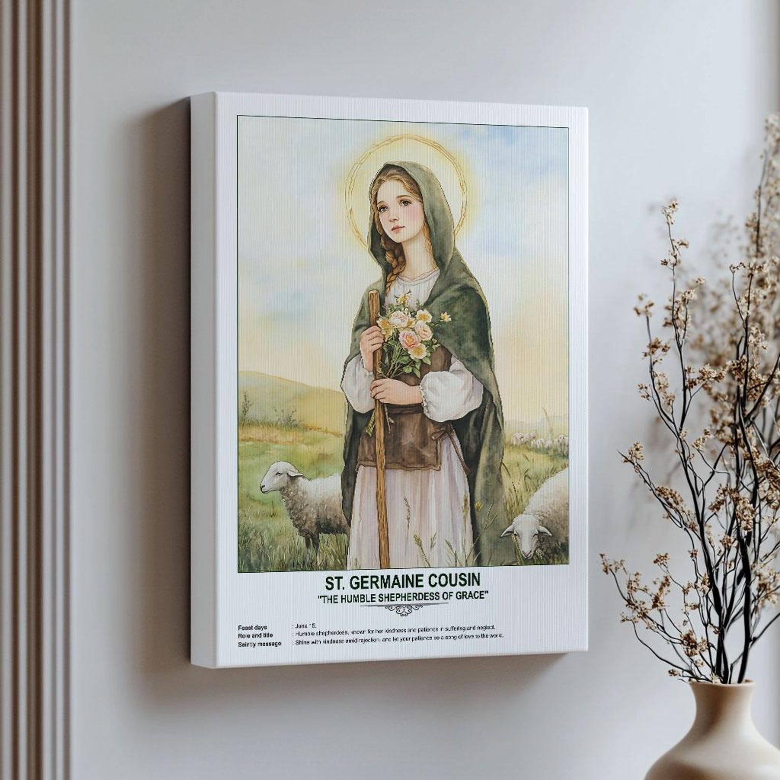 St. Germaine Cousin, Sacred Art, Religious Wall Art for Families ...