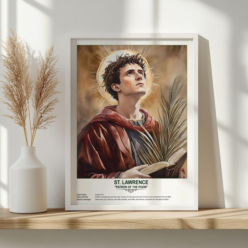St. Lawrence, Sacred Art, Religious Wall Art for Families, Patron Saint ...
