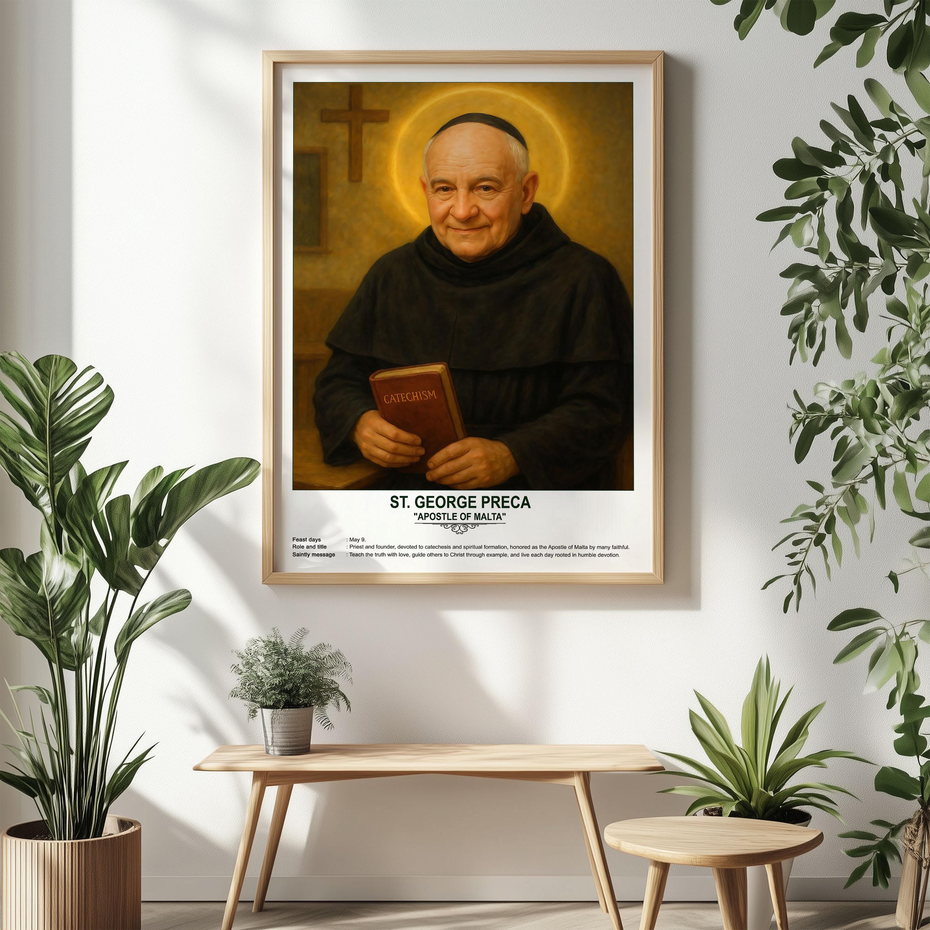 St. George Preca, Sacred Art, Religious Wall Art for Families, Patron ...