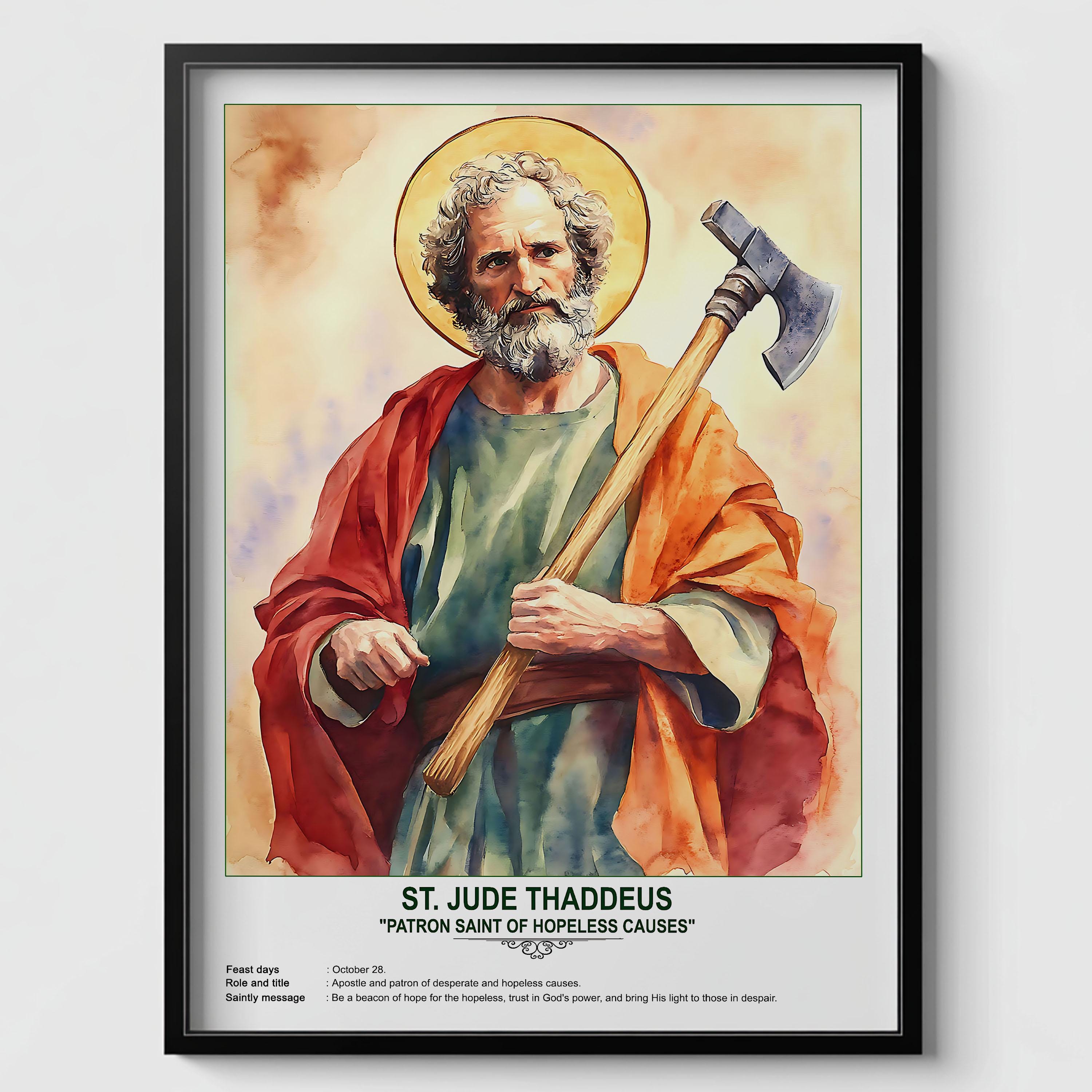 St. Jude Thaddeus, Sacred Art, Religious Wall Art for Families, Patron ...