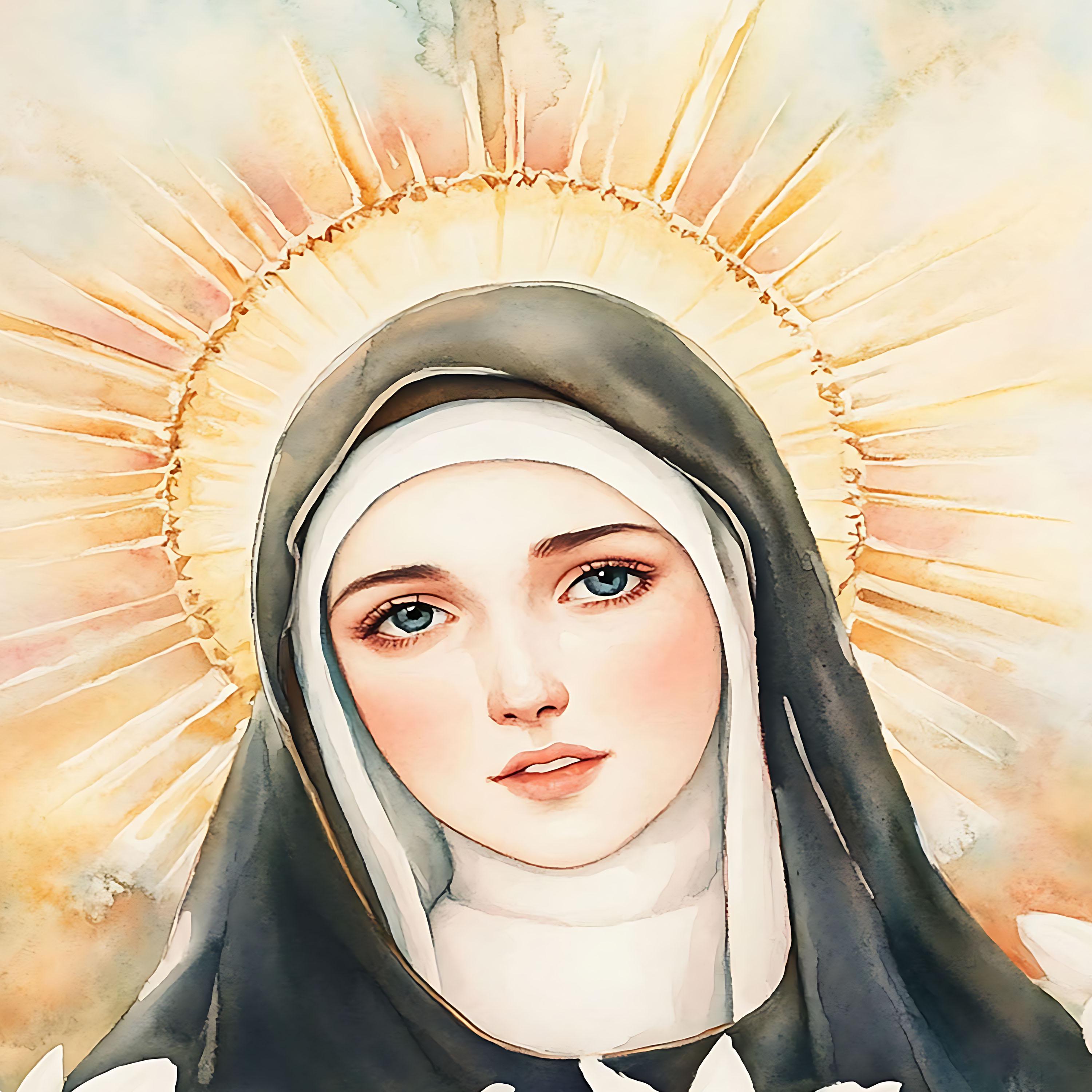 St. Colette of Corbie, Sacred Art, Religious Wall Art for Families, Patron Saint, Housewarming Gift.