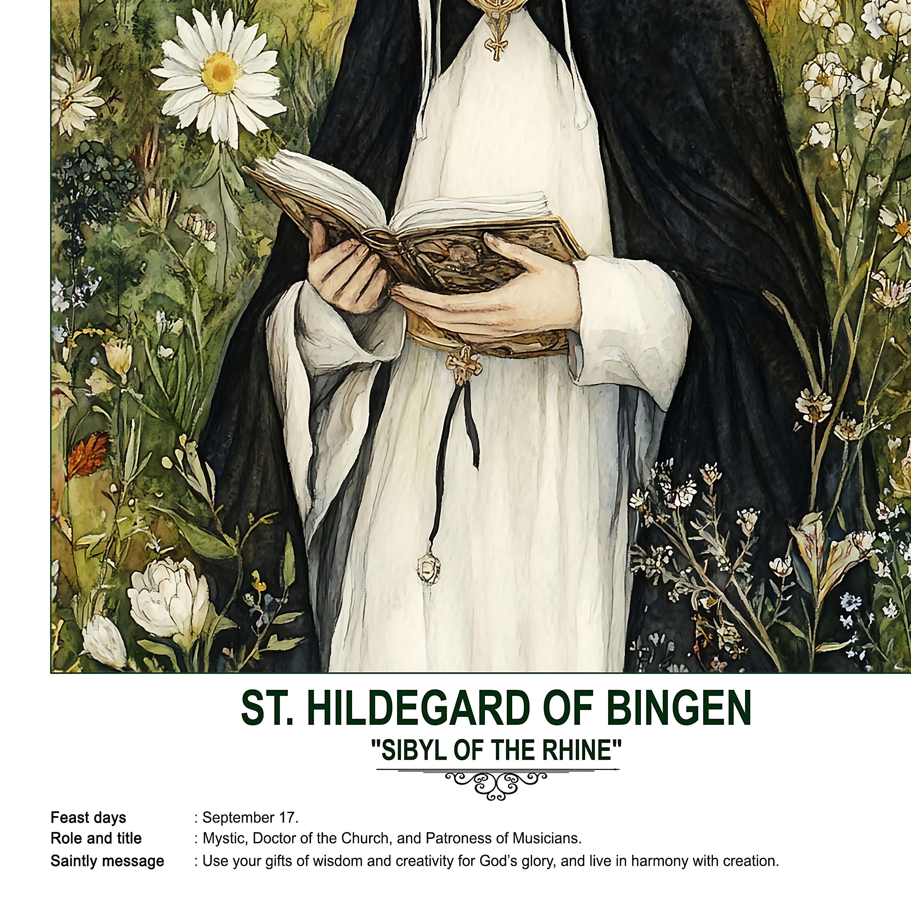 St. Hildegard of Bingen, Sacred Art, Religious Wall Art for Families ...