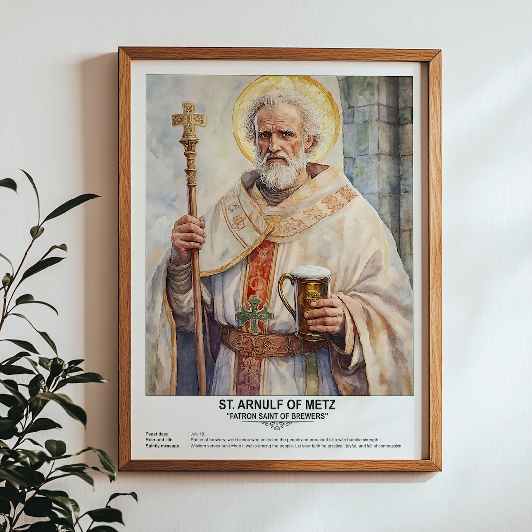 St. Arnulf of Metz, Sacred Art, Religious Wall Art for Families, Patron ...