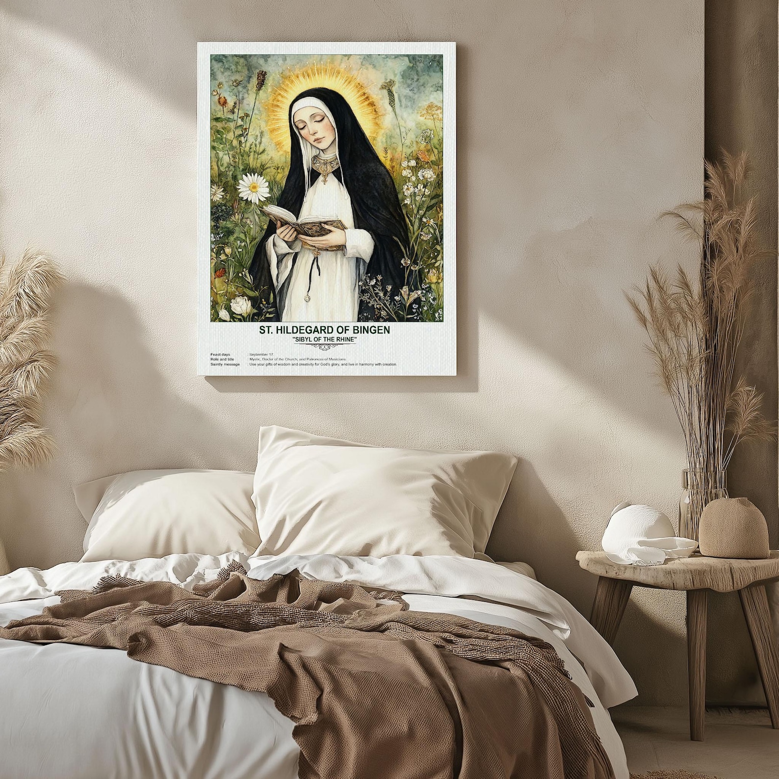St. Hildegard of Bingen, Sacred Art, Religious Wall Art for Families ...