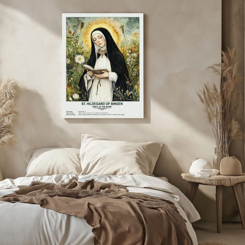 St. Hildegard of Bingen, Sacred Art, Religious Wall Art for Families ...