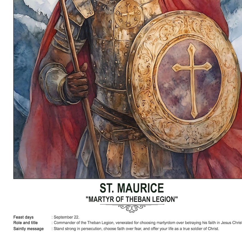 St. Maura St. Maurice, Sacred Art, Religious Wall Art for Families, Patron Saint ...