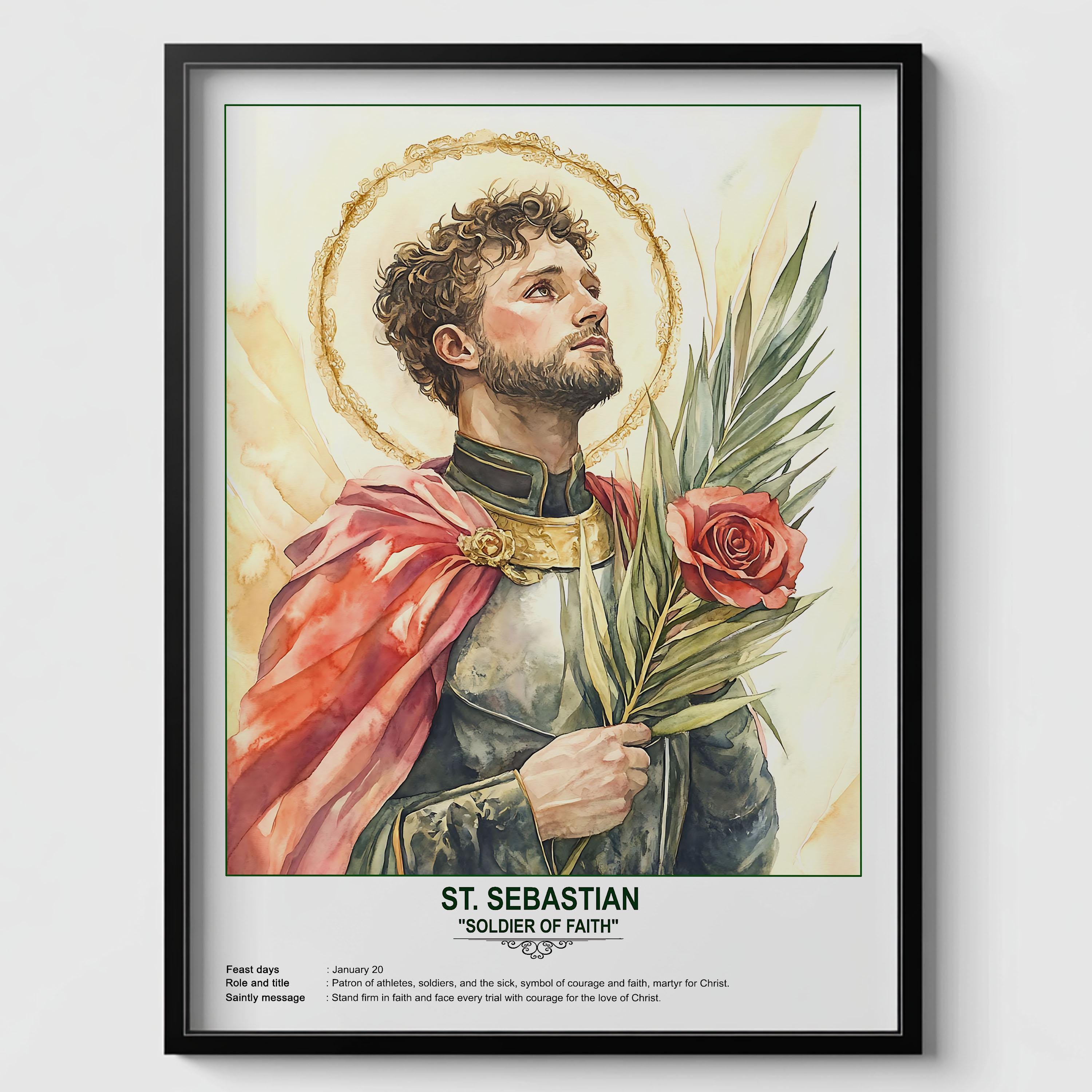 St. Sebastian, Sacred Art, Religious Wall Art for Families, Patron ...