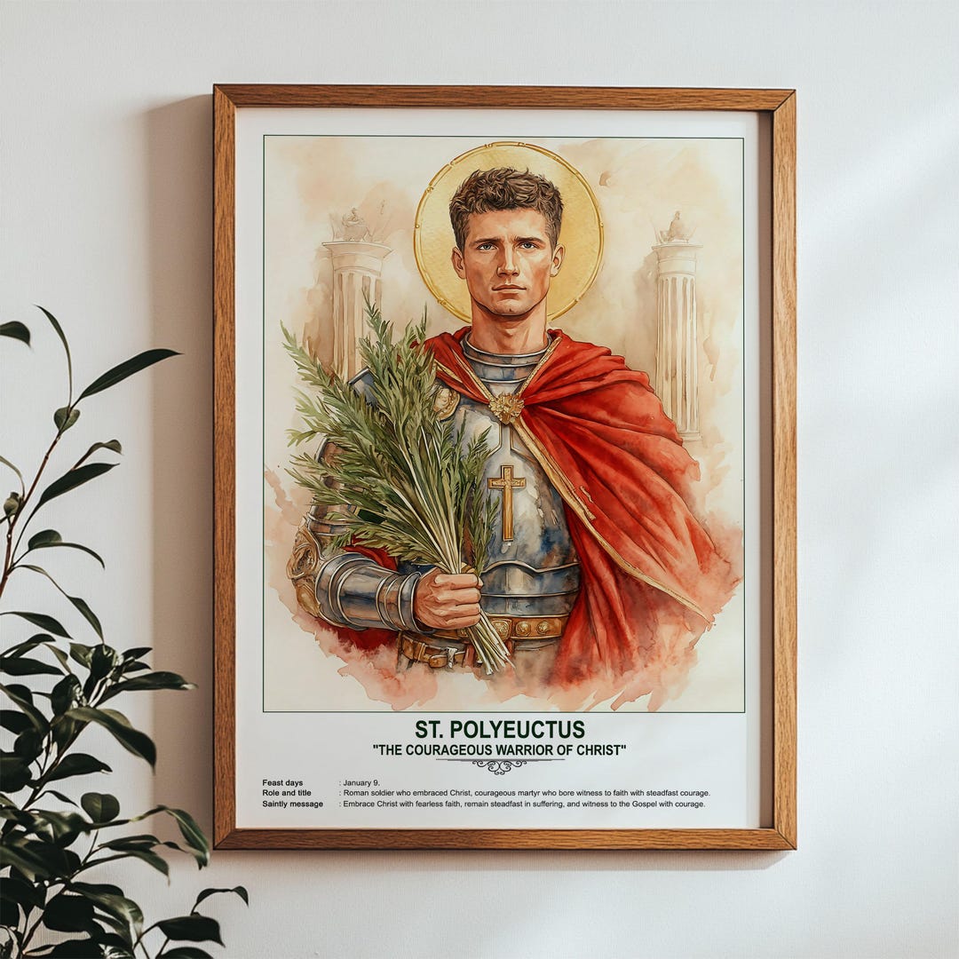 St. Polyeuctus, Sacred Art, Religious Wall Art for Families, Patron ...