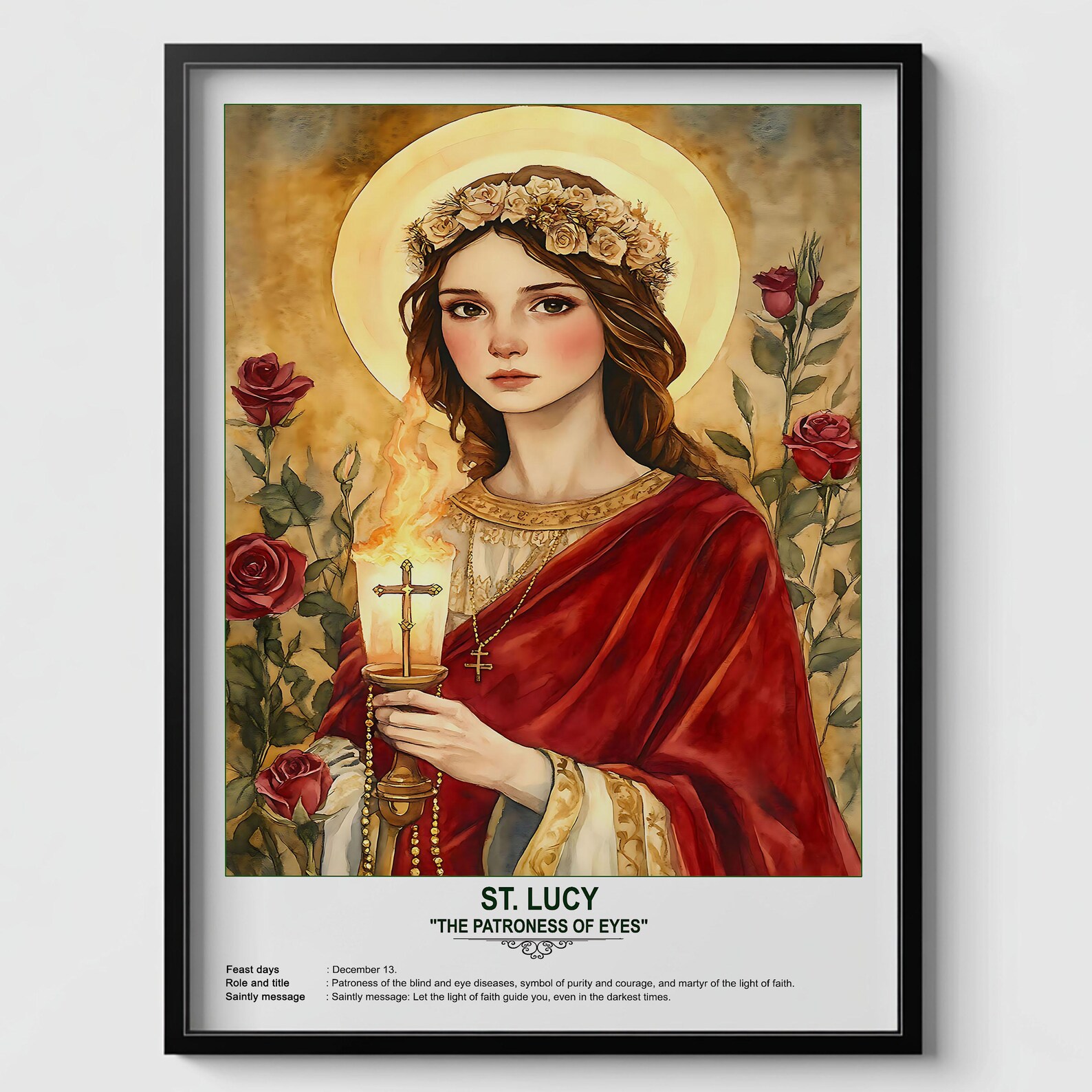 St. Lucy, Sacred Art, Religious Wall Art for Families, Patron Saint ...