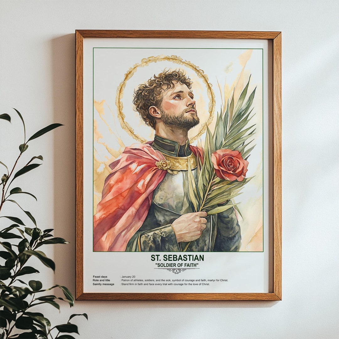 St. Sebastian, Sacred Art, Religious Wall Art for Families, Patron ...