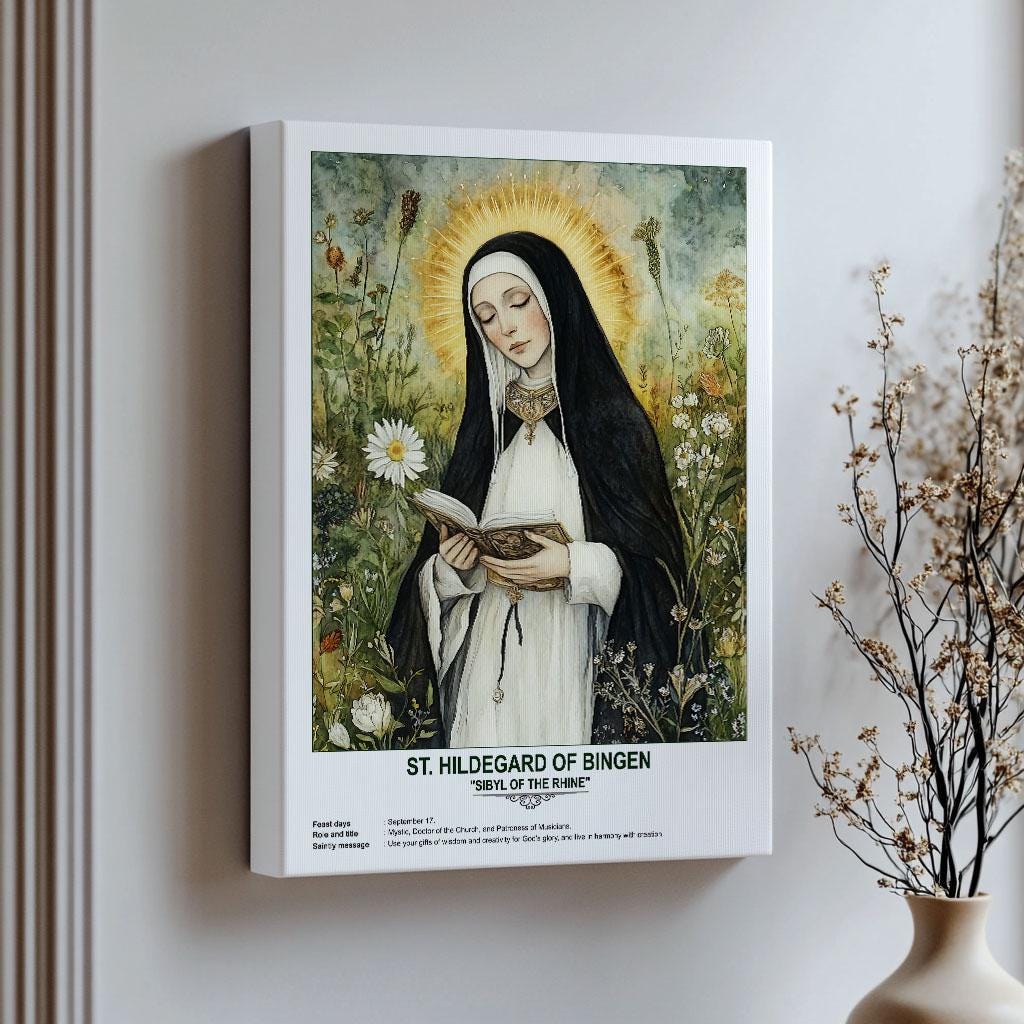 St. Hildegard of Bingen, Sacred Art, Religious Wall Art for Families ...