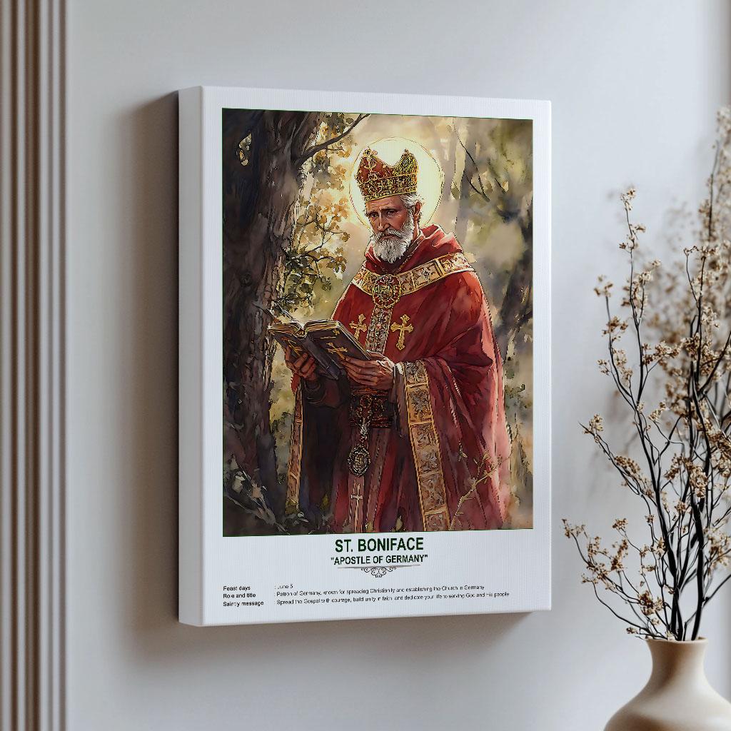 St. Boniface, Sacred Art, Religious Wall Art for Families, Patron Saint ...