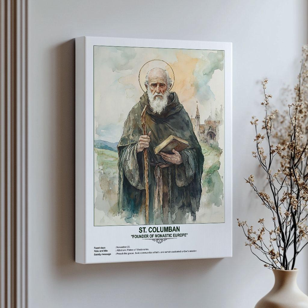 St. Columban, Sacred Art, Religious Wall Art for Families, Patron Saint ...