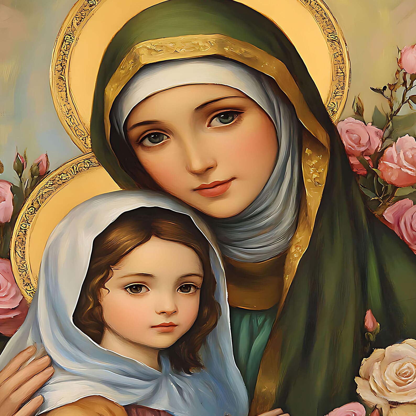 St. Anne, Sacred Art, Religious Wall Art for Families, Patron Saint ...