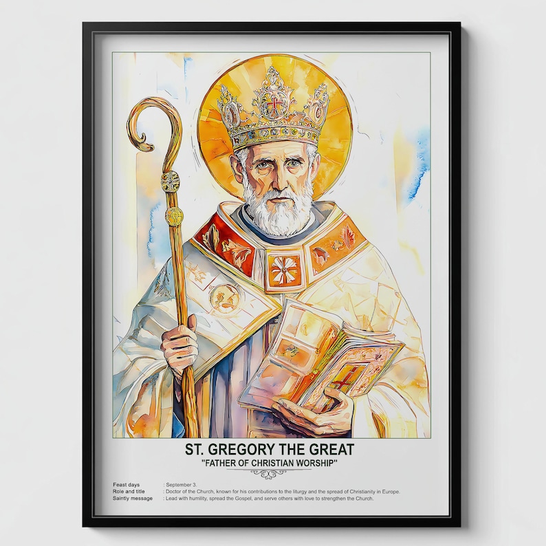 St. Gregory the Great, Sacred Art, Religious Wall Art for Families ...