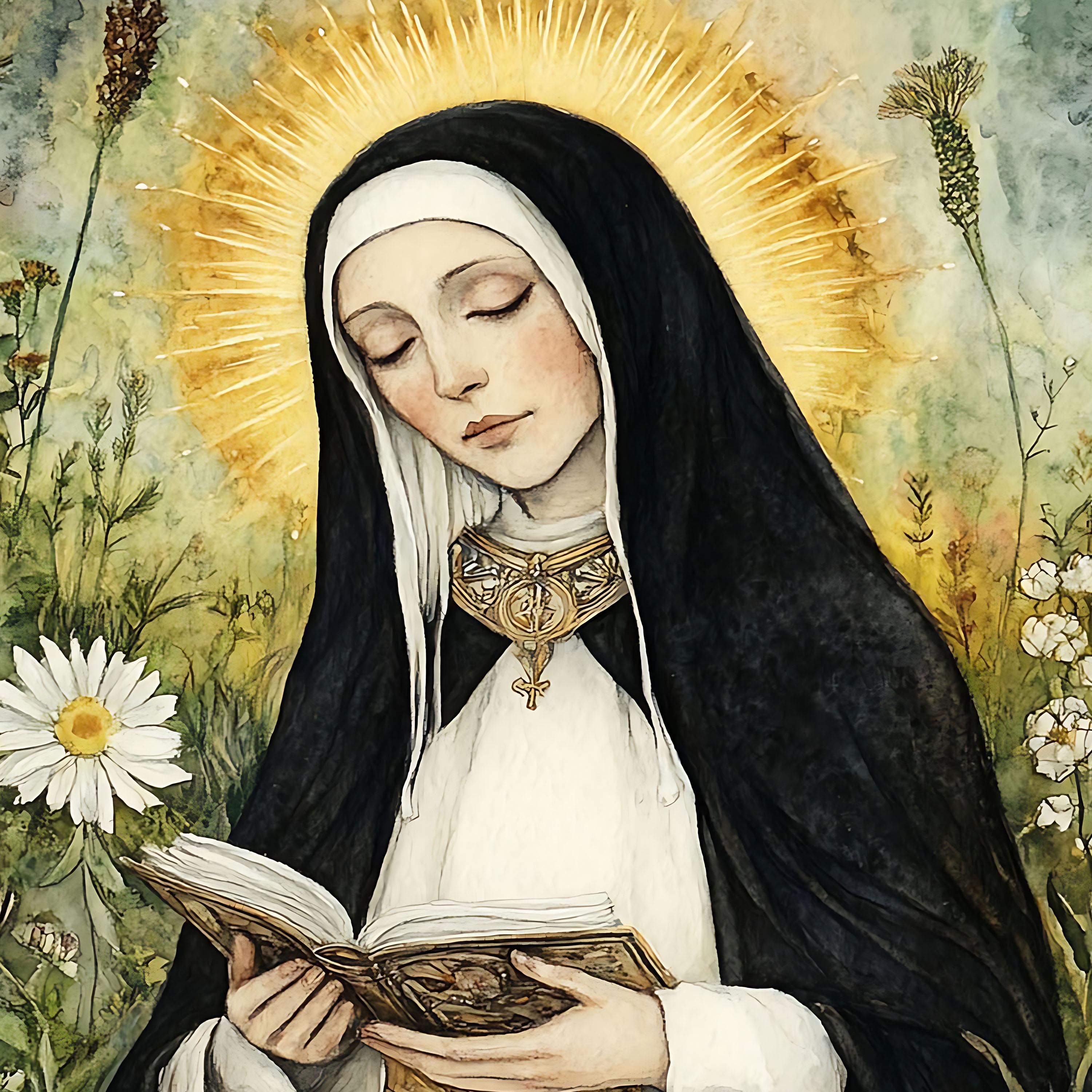 St. Hildegard of Bingen, Sacred Art, Religious Wall Art for Families ...