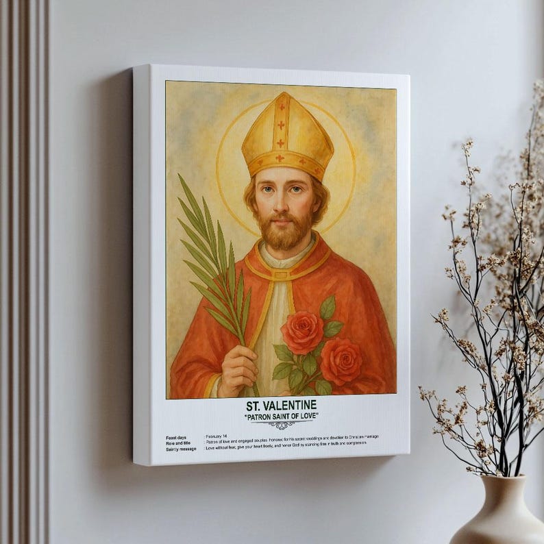 St. Valentine, Sacred Art, Religious Wall Art for Families, Patron ...