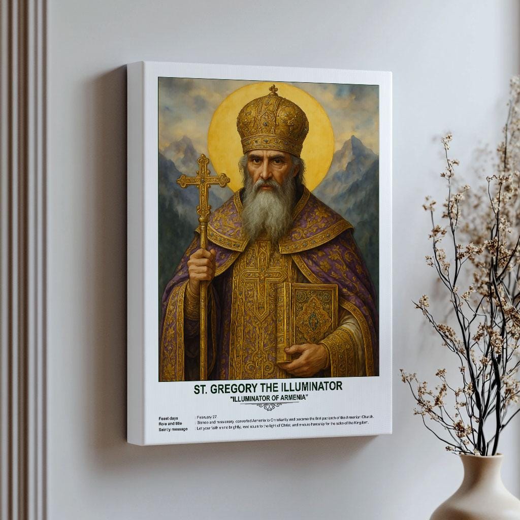 St. Gregory the Illuminator, Sacred Art, Religious Wall Art for ...