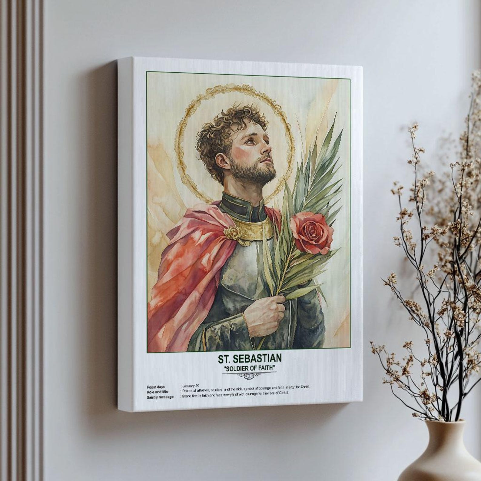 St. Sebastian, Sacred Art, Religious Wall Art for Families, Patron ...