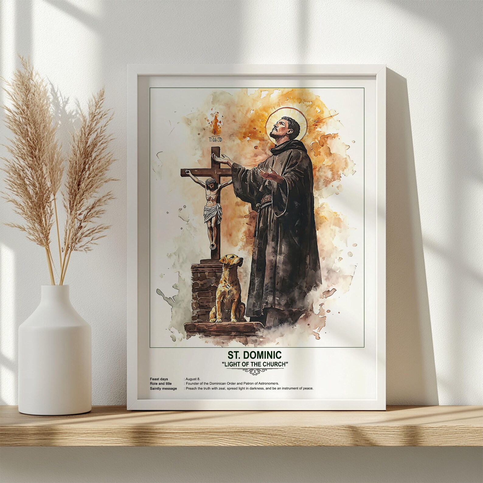 St. Dominic, Sacred Art, Religious Wall Art for Families, Patron Saint ...