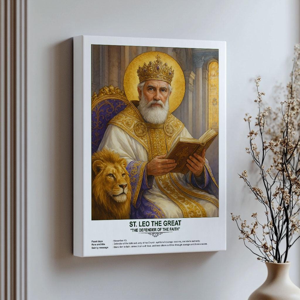 St. Leo the Great, Sacred Art, Religious Wall Art for Families, Patron ...