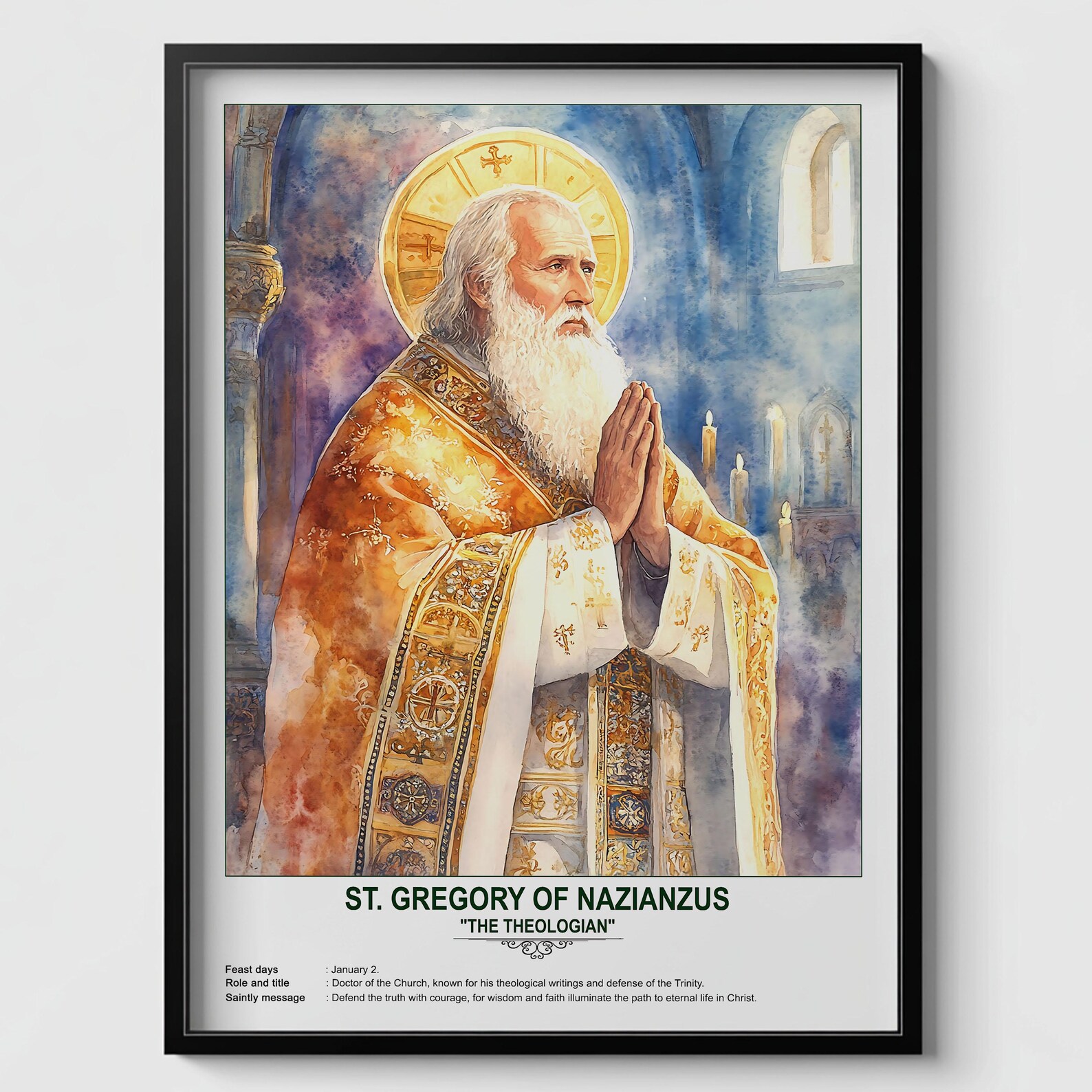 St. Gregory of Nazianzus, Sacred Art, Religious Wall Art for Families ...