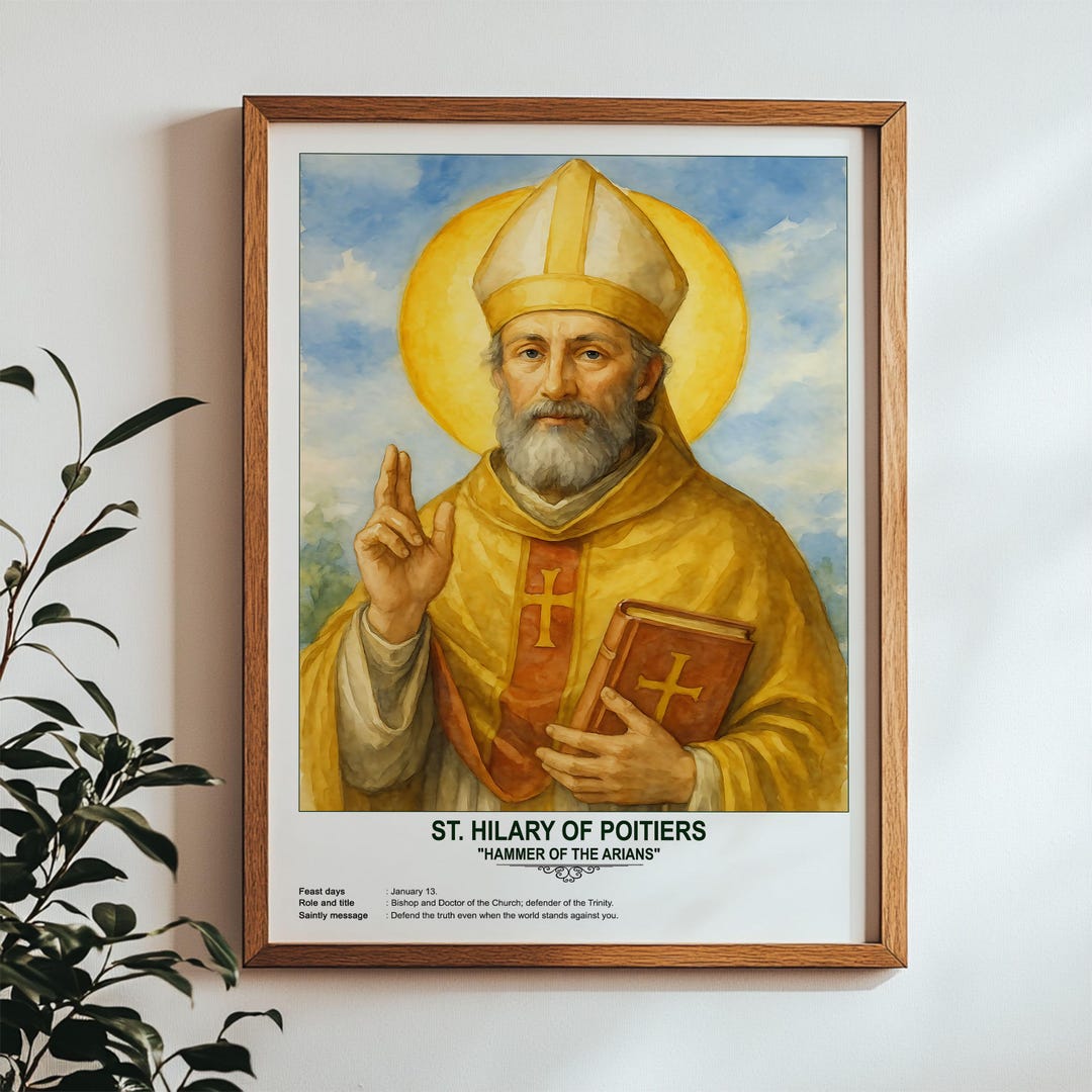 Saint Riley St. Hilary of Poitiers, Sacred Art, Religious Wall Art for Families ...