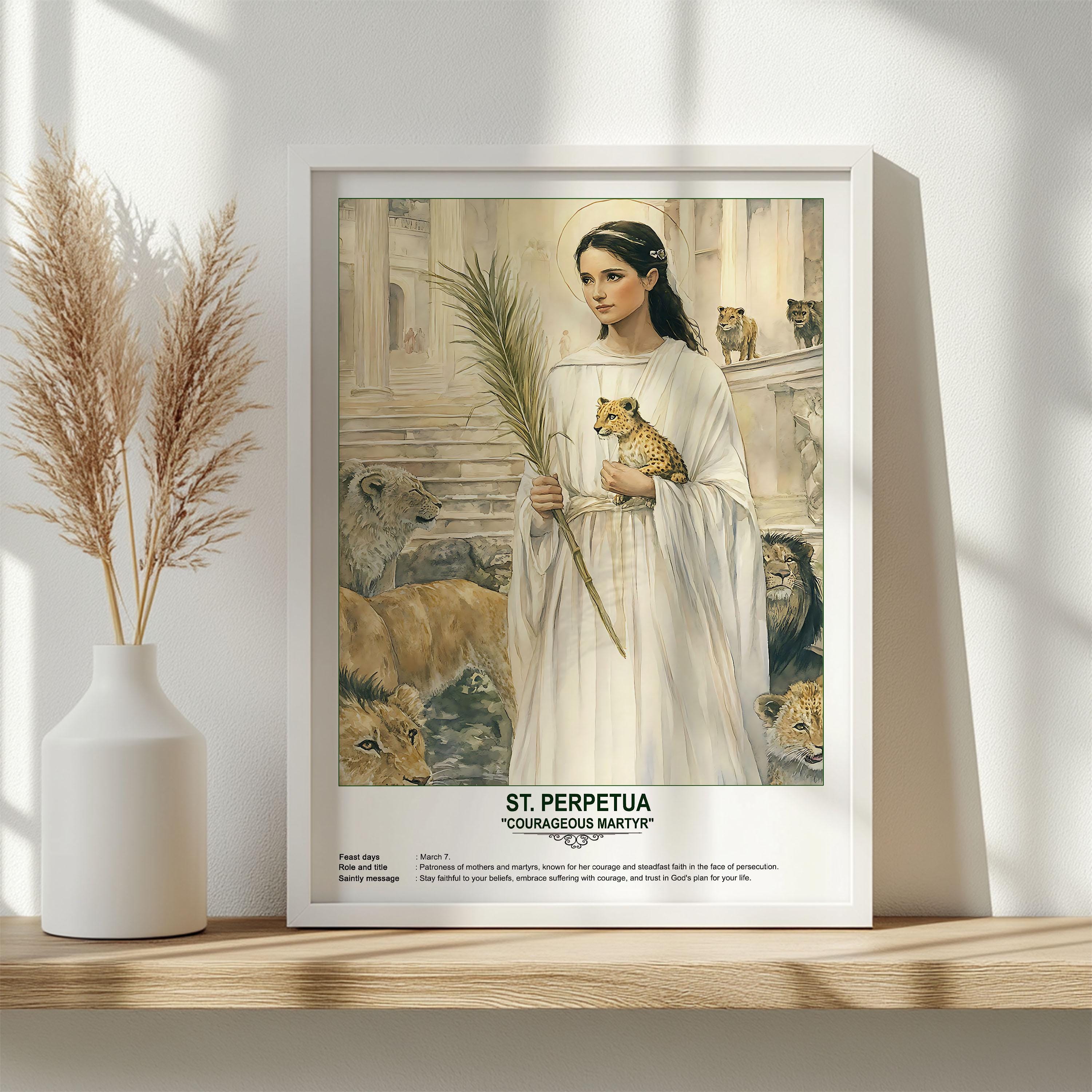 St. Perpetua, Sacred Art, Religious Wall Art for Families, Patron Saint ...