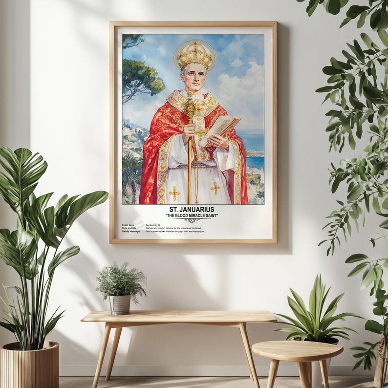St. Januarius, Sacred Art, Religious Wall Art for Families, Patron ...