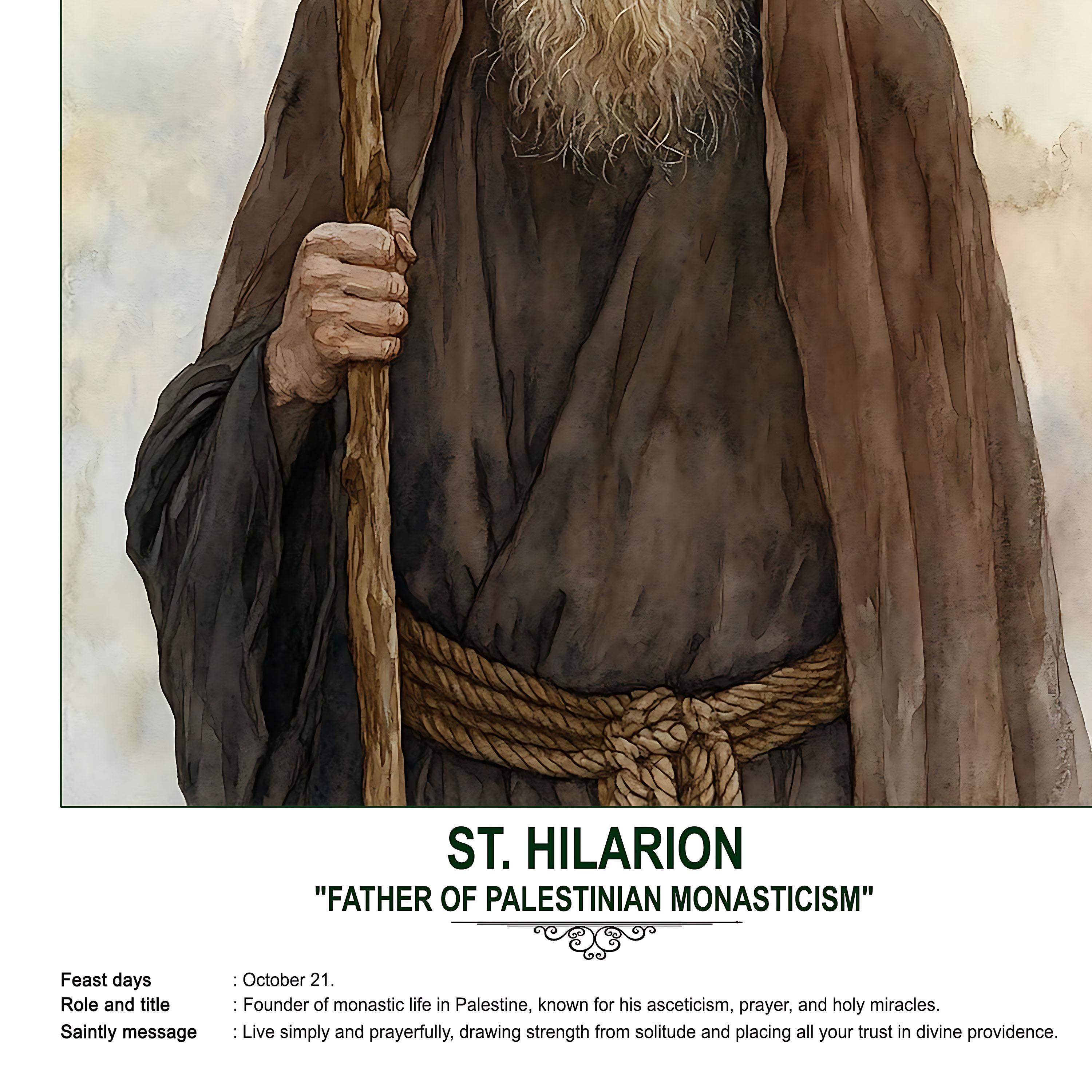 St. Hilarion, Sacred Art, Religious Wall Art for Families, Patron Saint ...