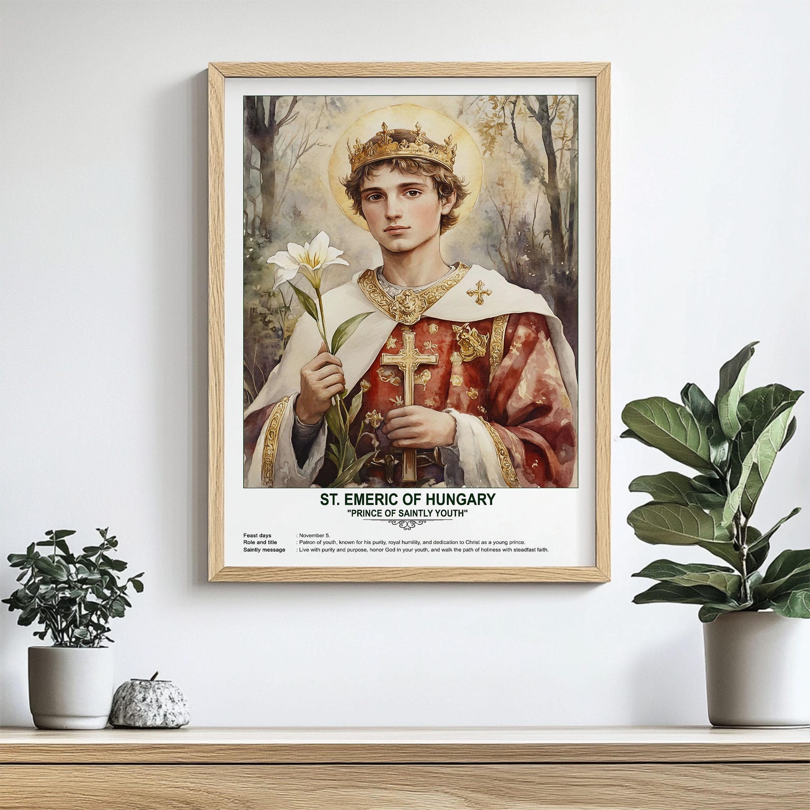 St. Emeric of Hungary, Sacred Art, Religious Wall Art for Families ...