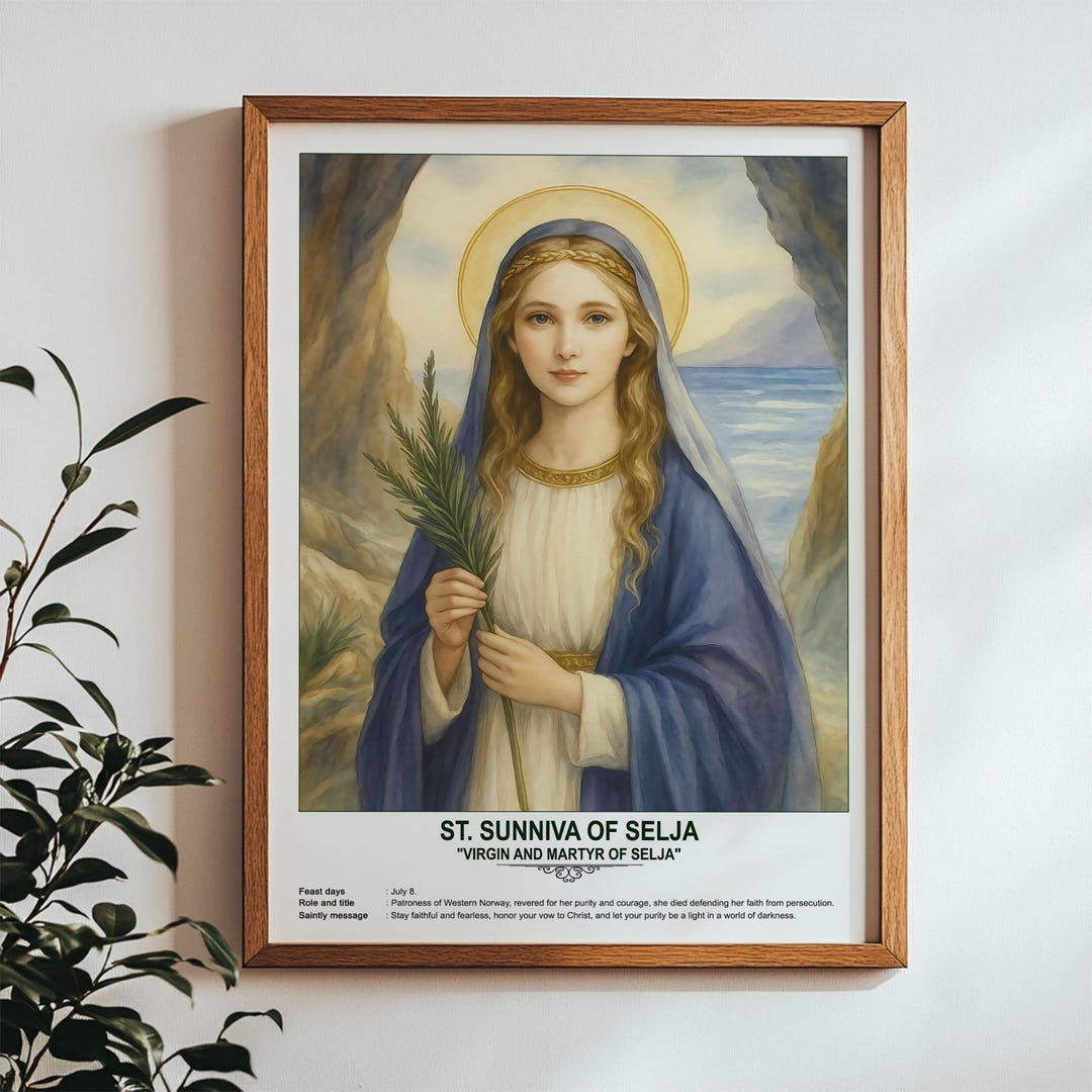 St Sunniva Of Selja Sacred Art Religious Wall Art For Families st-sunniva-of-selja-sacred-art-religious-wall-art-for-families
