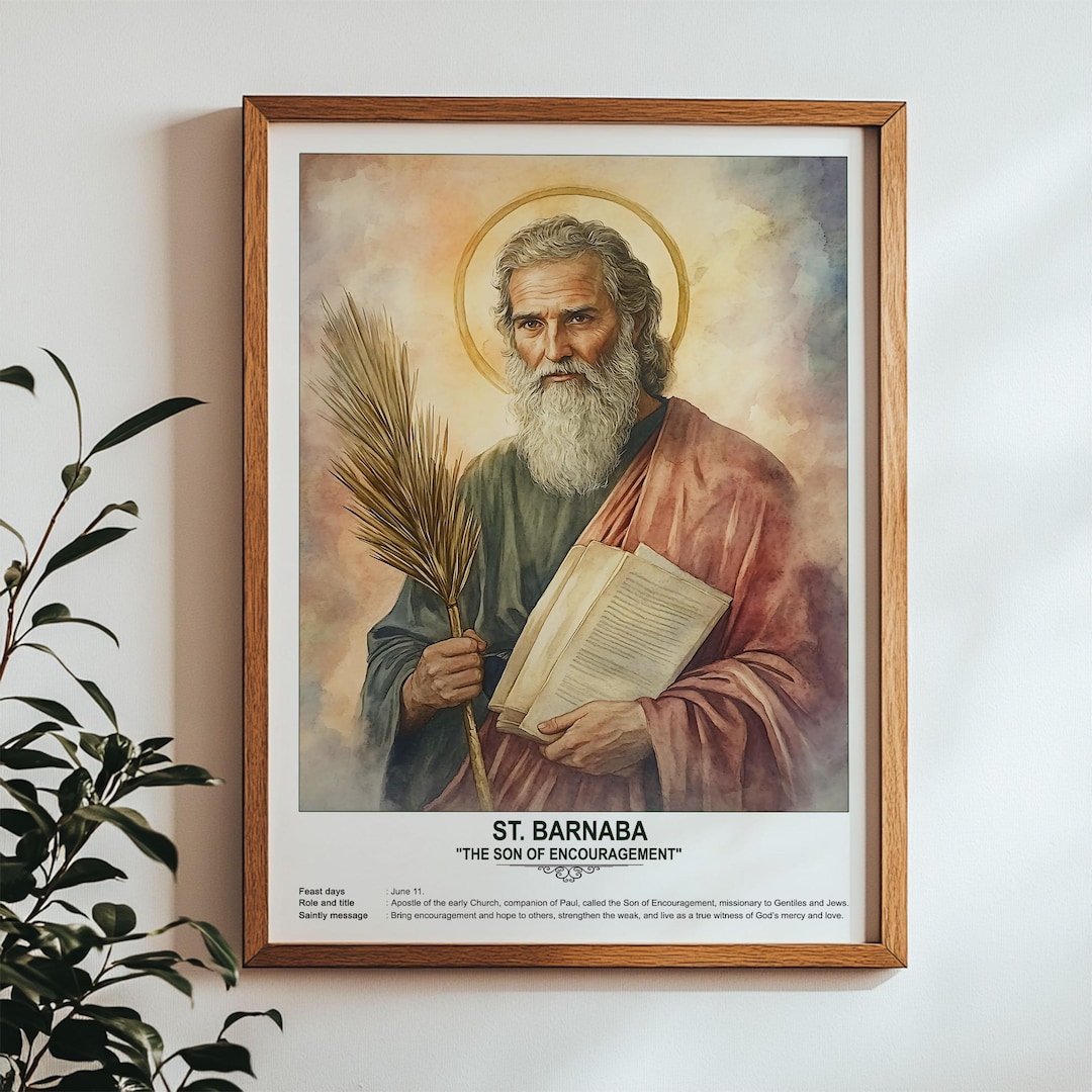 St. Barnaba, Sacred Art, Religious Wall Art for Families, Patron Saint ...