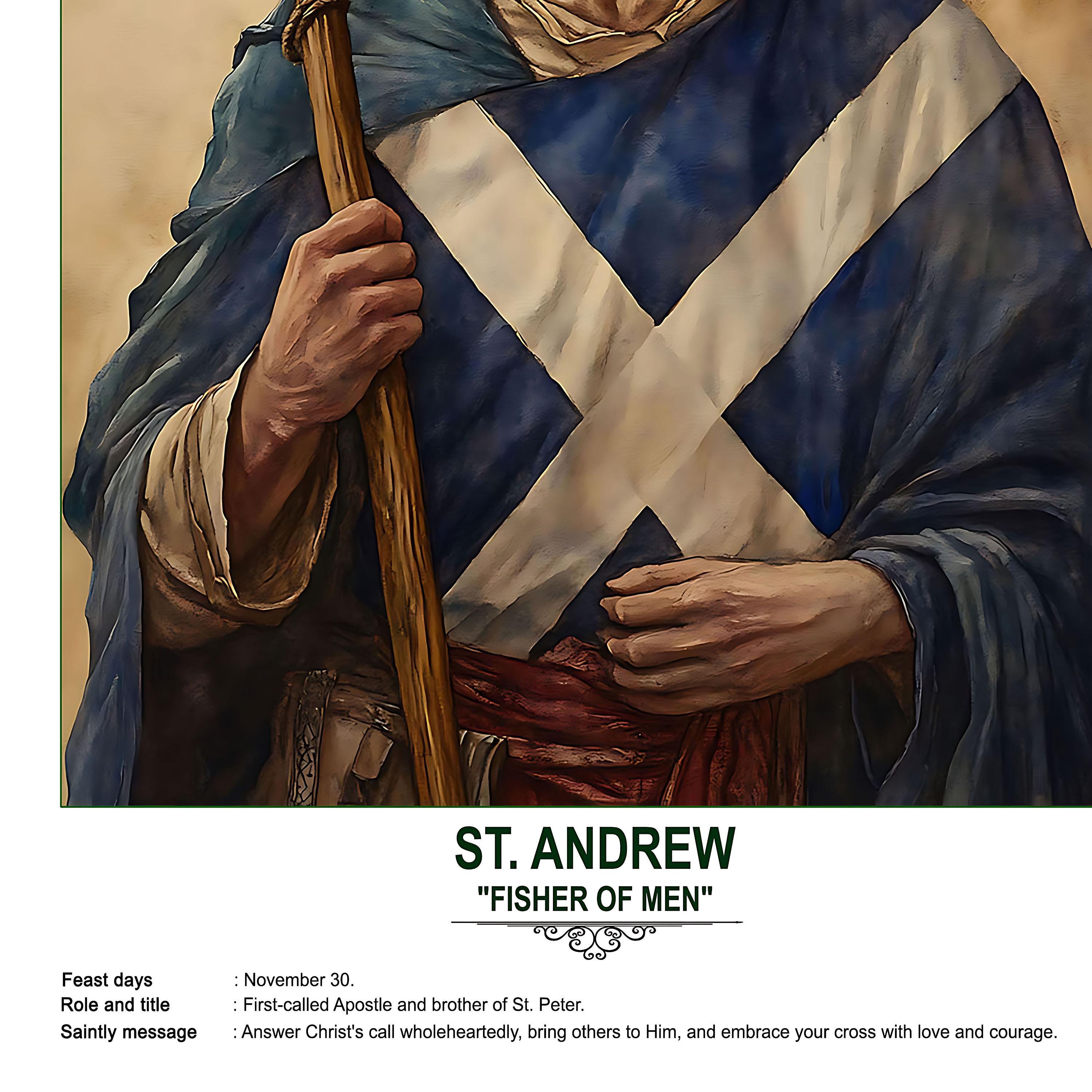 St. Andrew, Sacred Art, Religious Wall Art for Families, Patron Saint ...