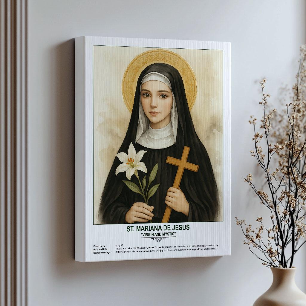 St. Mariana De Jesus, Sacred Art, Religious Wall Art for Families