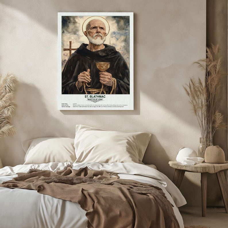 St. Blathmac, Sacred Art, Religious Wall Art for Families, Patron Saint ...
