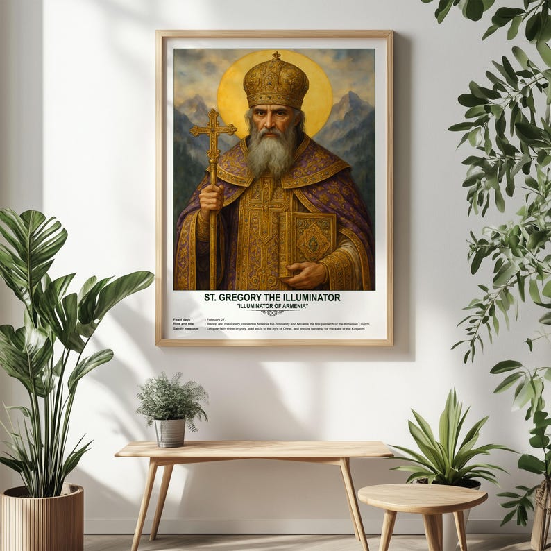 St. Gregory the Illuminator, Sacred Art, Religious Wall Art for ...